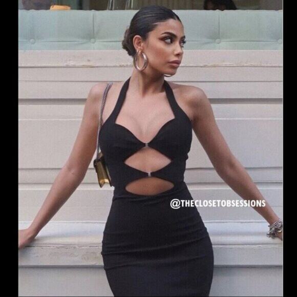 ZARA Blogger Fave!!! Viral Black Cutout Midi Dress NWT – Iconic Style 🖤 - Picture 9 of 16
